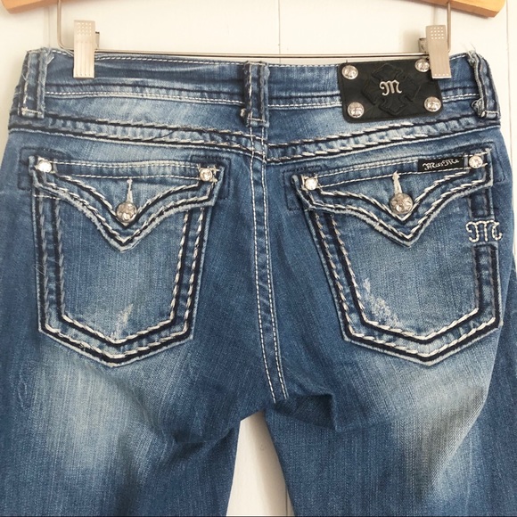 Miss Me Denim - Miss Me jeans boot cut medium wash rhinestone